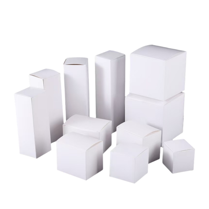 صندوق التغليف الورقي الأبيض الفارغ