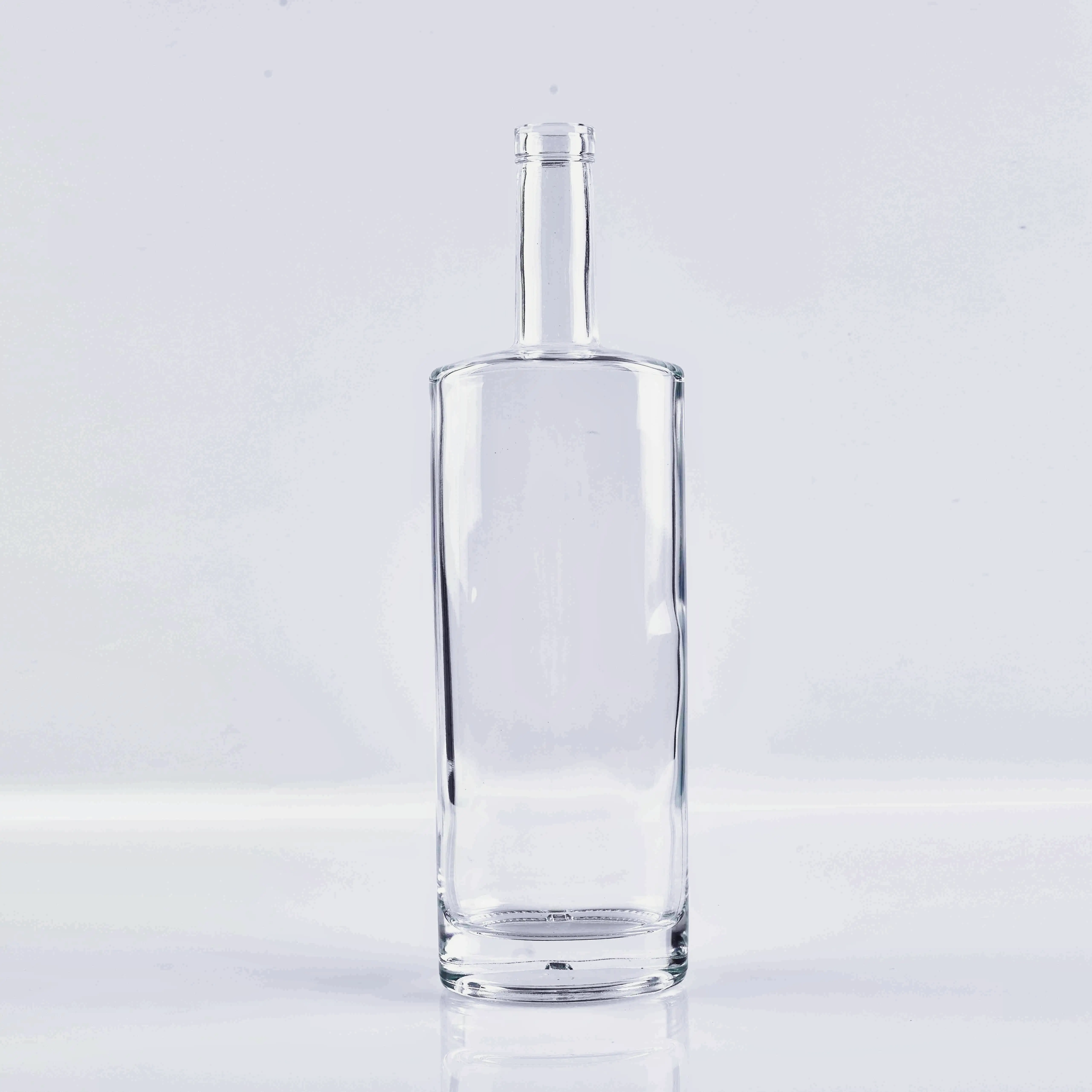 زجاجة زجاجية بيضاوية 750مل للتكيلا والميسكال والفودكا