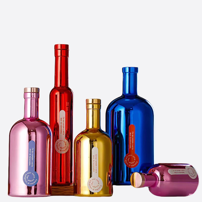 زجاجات زجاجية مطلية بالمعدن