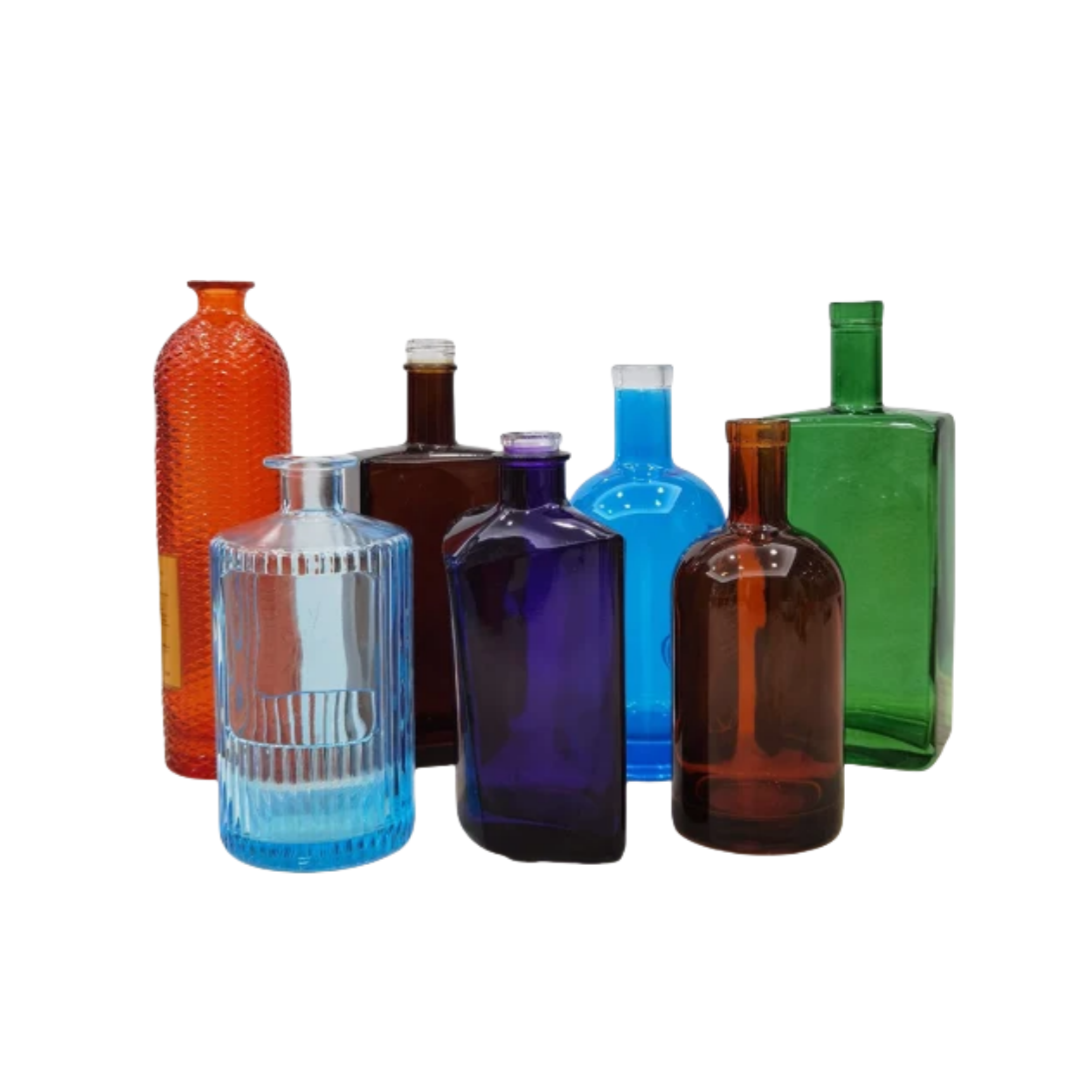 زجاجة زجاجية ملونة بالرش